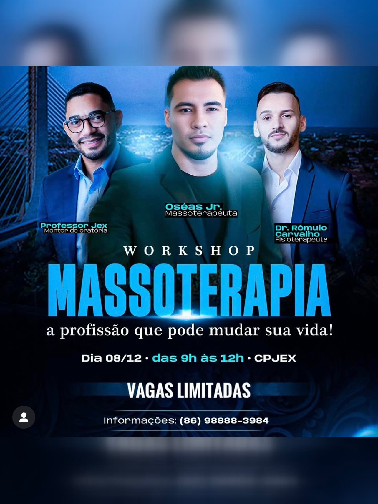 Workshop de Massoterapia ministrado por Oséas Junior